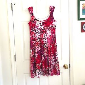 Signature knee length dress pink red high waist 12